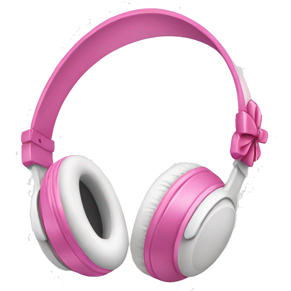 White headphones with pink bows