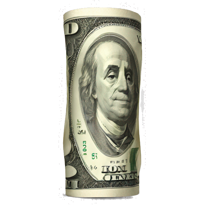 American dollars rolled up