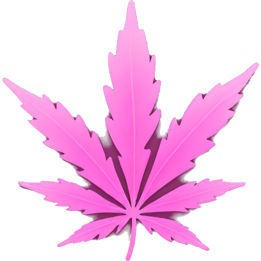Pink marijuana leaf
