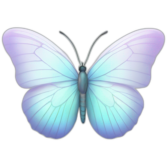 Pastel white iridescent butterfly