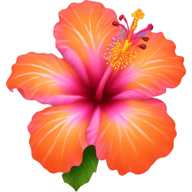Pink and orange Hibiscus flower