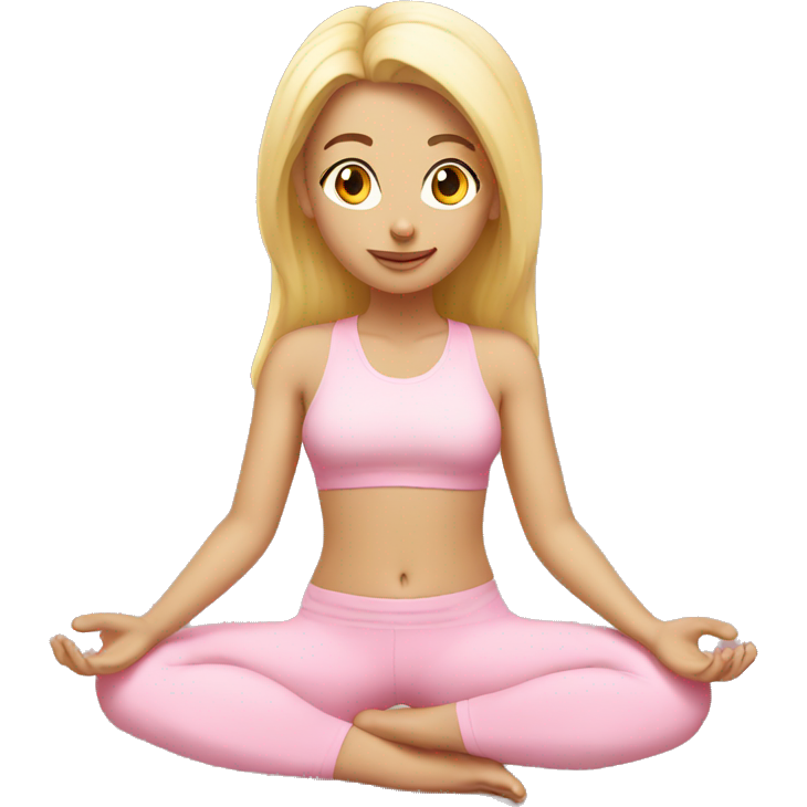 Blonde yoga girl light pink clothes n