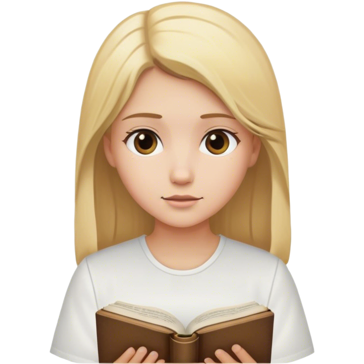 Chica de pelo rubio con pile Blanca y camisa Blanca leyendo la biblia