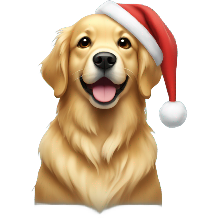 Golden retriever with santa hat