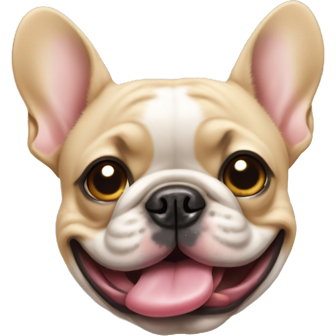 Frenchie sticking tongue out