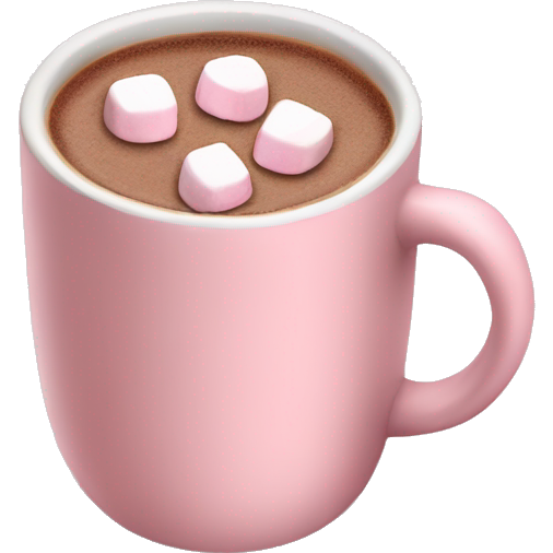 Light Pink mug of hot chocolate with marshmallows