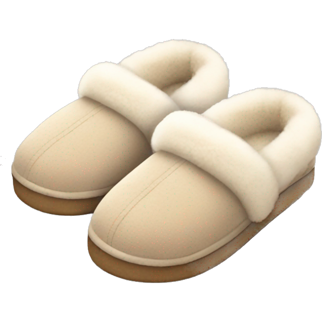 Fuzzy ugg slippers light beige