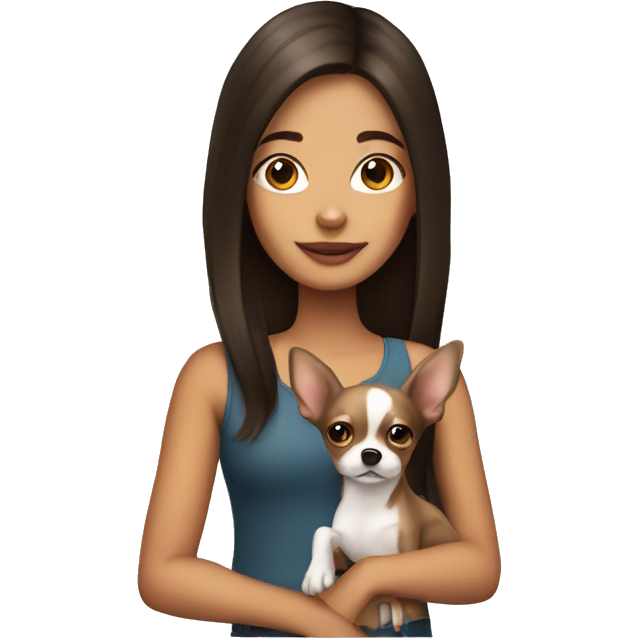 Brunette girl with chihuahua