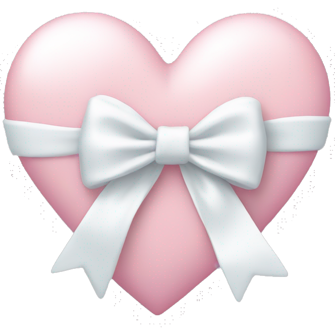 Pastel pink heart with white bow
