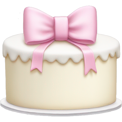 White cake with soft pink bow