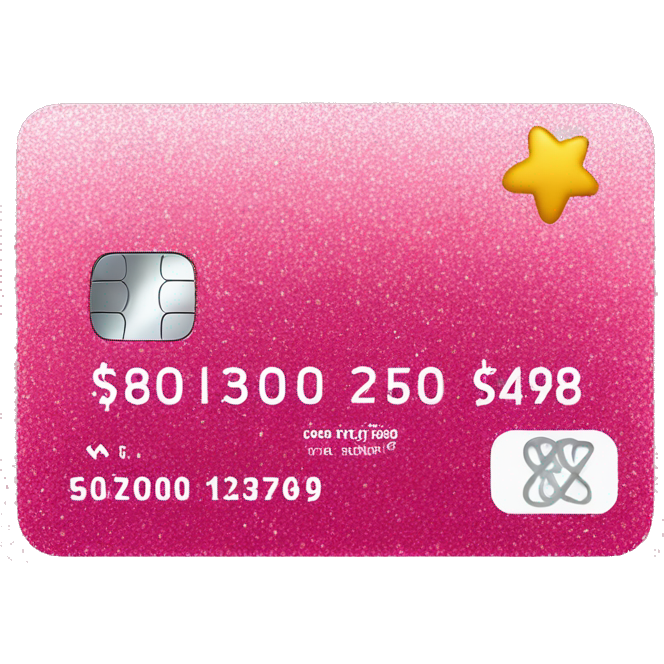 Pink sparkle mastercard Credit card