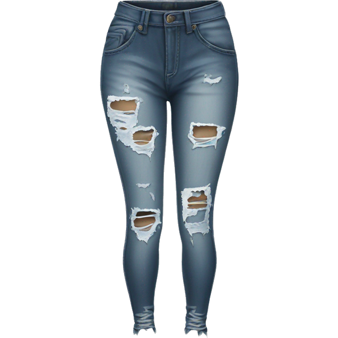 Realistic Isolated pair of ripped jeans jeggings.