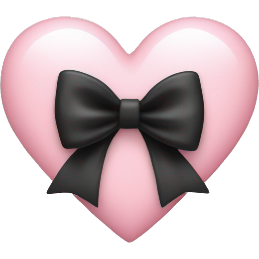 Light pink heart with a black bow