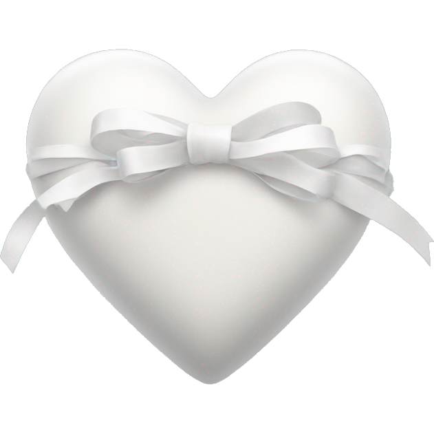 White heart with ribbon bow