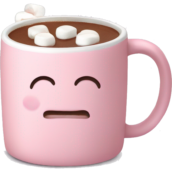 Light Pink mug of hot chocolate with marshmallows