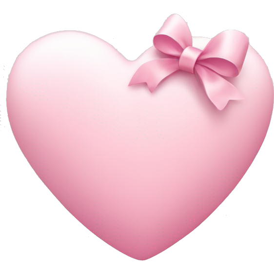 Light pink heart with light pink bow