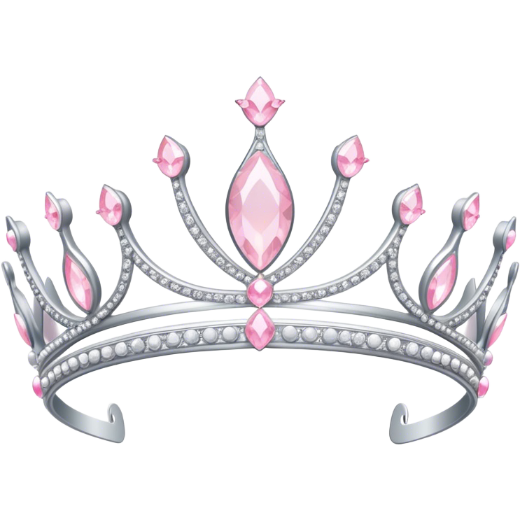 Pale pink tiara sparkly silver