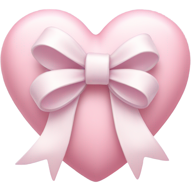 Pastel pink heart with white bow