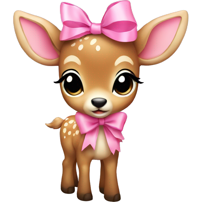 Baby deer with pink bow