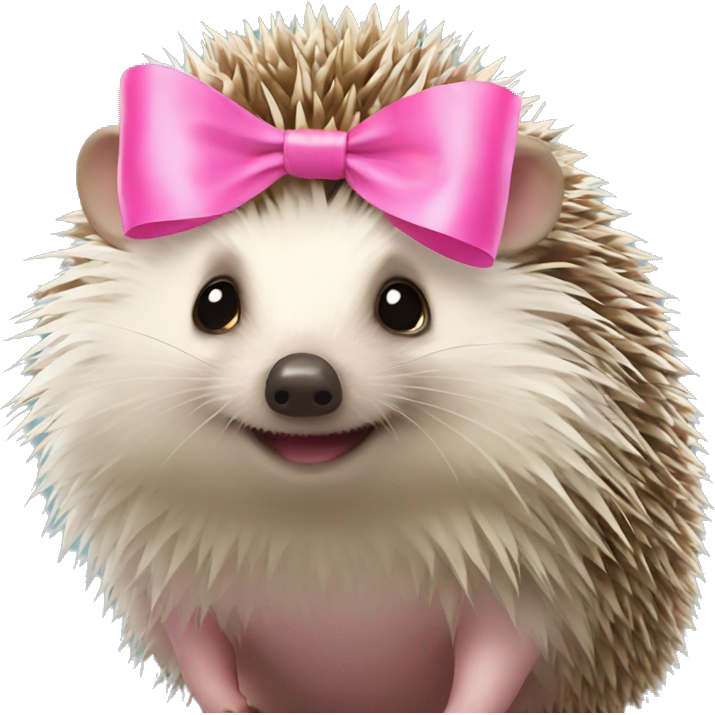 Hedgehog with a pink bow
