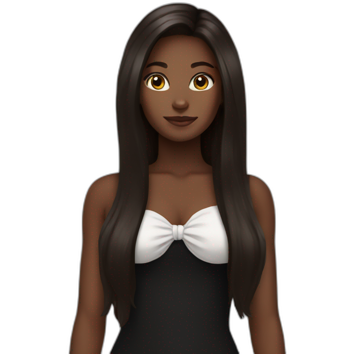 Woman brown skin long hair black cat