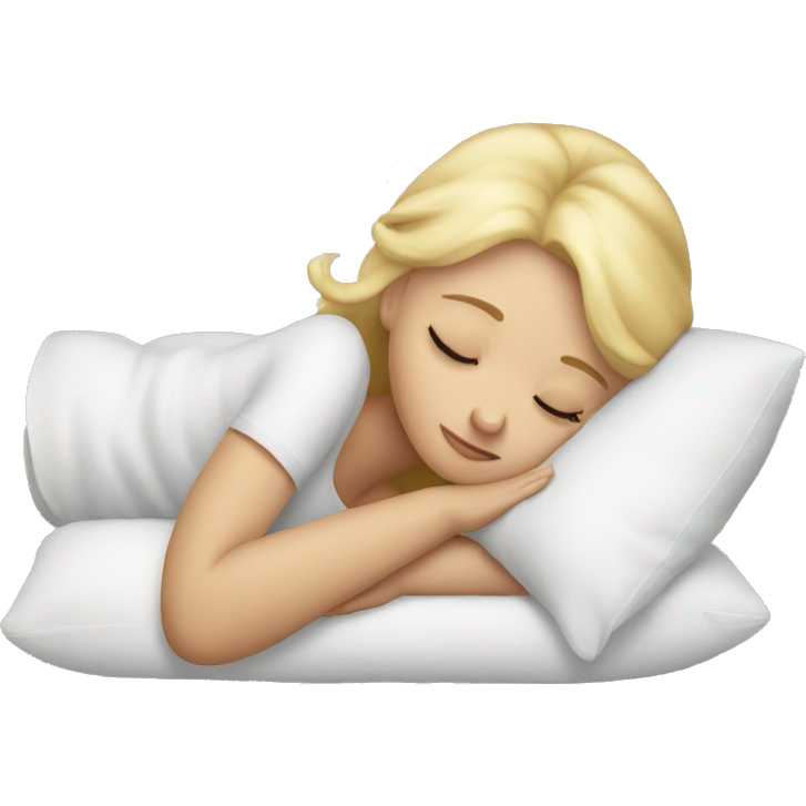 Blonde girl sleeping on a pillow