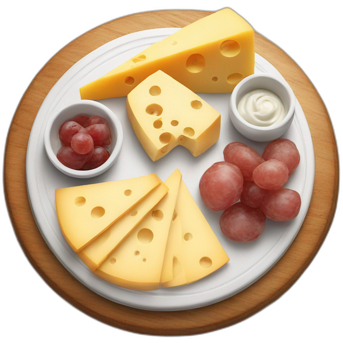 Full cheese charcuterie platter on wooden board