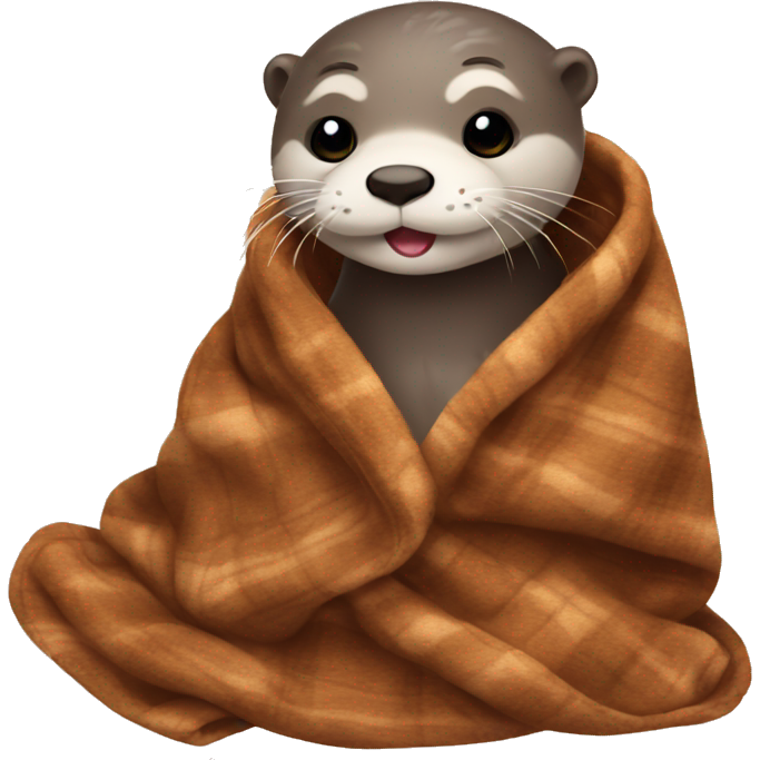 Otter cozy in blanket