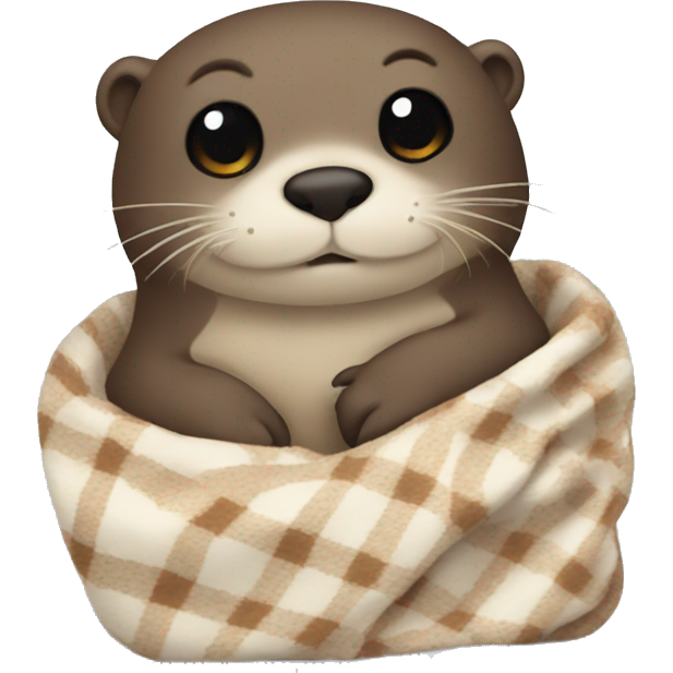 Otter cozy in blanket