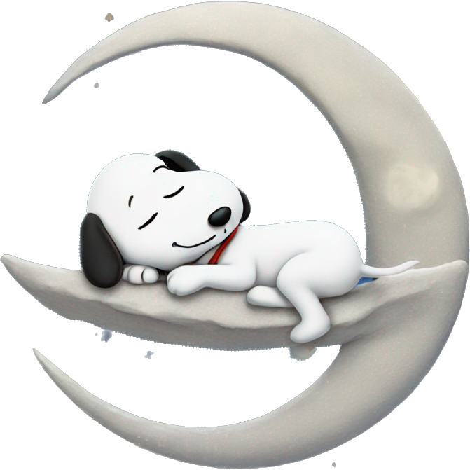 Snoopy sleeping in the moon