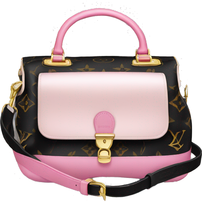 Black white and pink Louis Vuitton bag