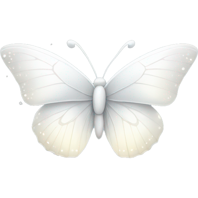 All white butterfly with sparkles on the wings