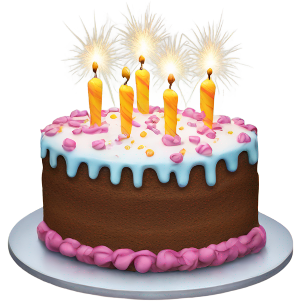 Birthday cake with sparkler candles