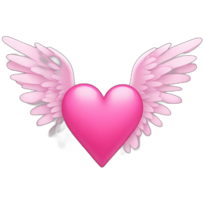 Cœur de couleur rose avec des ailes
