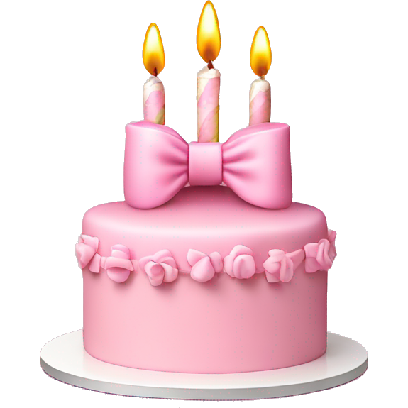 Coquette bow light pink birthday cake with candles