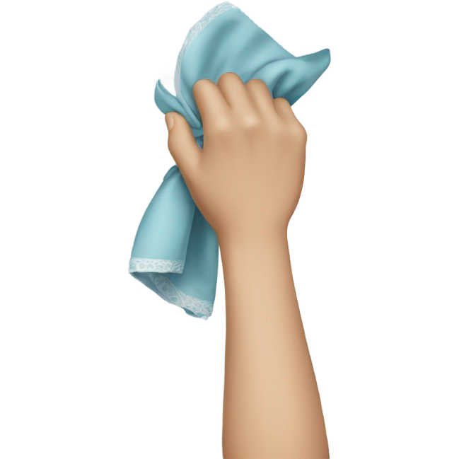 Hand holding a handkerchief