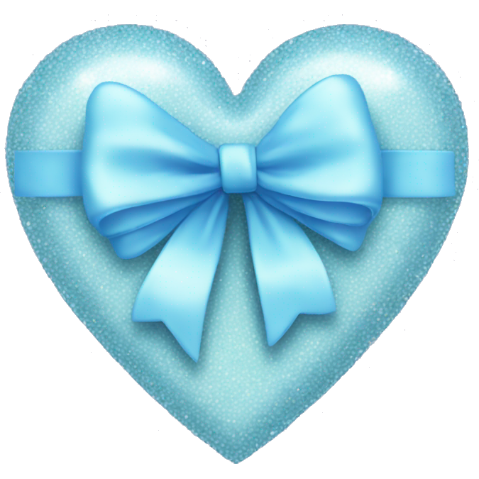 Pastel blue sparkly heart with bow