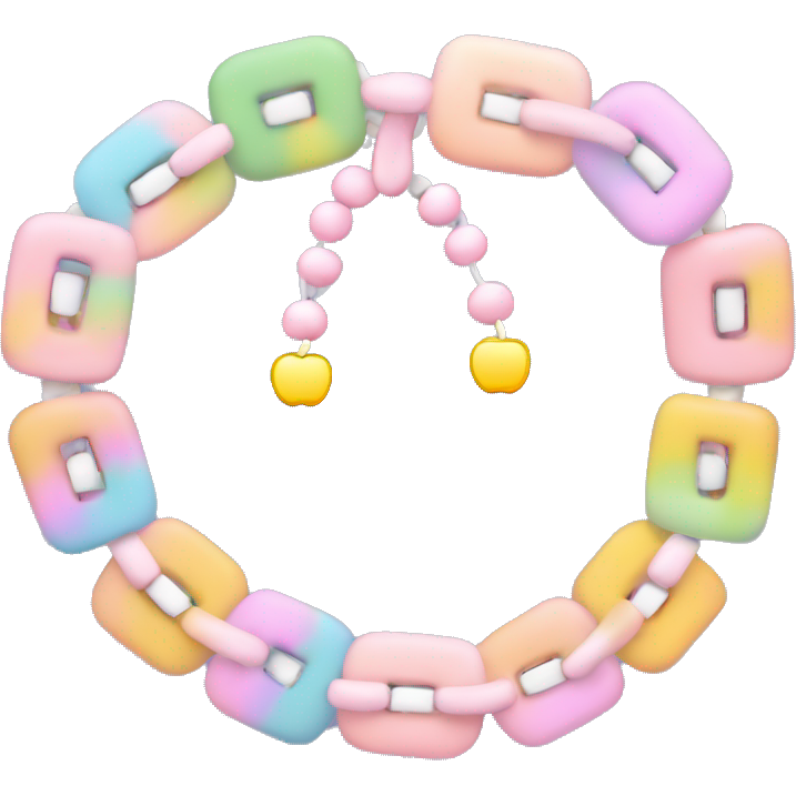 Pastel bracelet with ‘SWIFTIE’ in beads, Apple iOS emojis 💕🌸✨🎶🐍