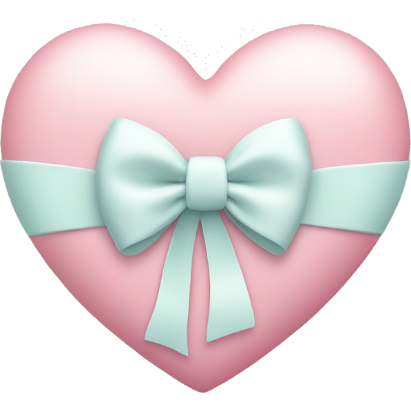 Pastel heart with white bow