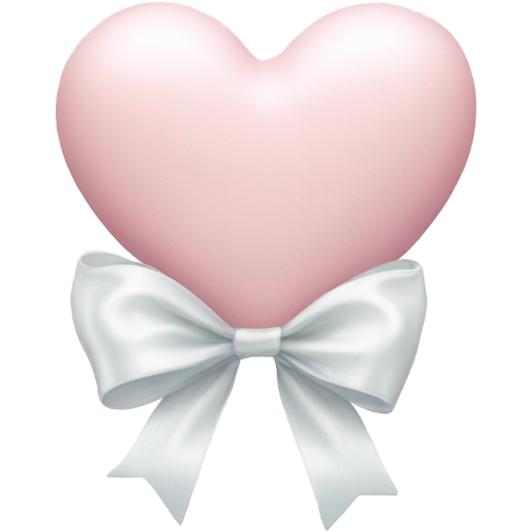 Pastel pink heart with white bow