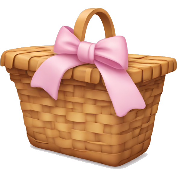 Picnic basket in light pink bow