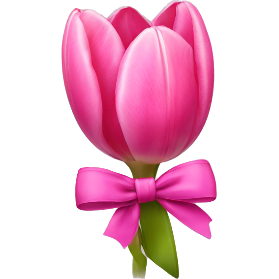 Pink tulips with a bow