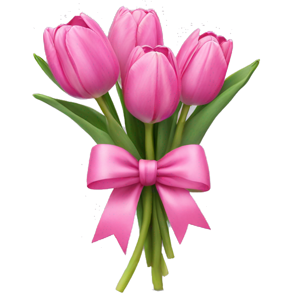 Pink tulips with a bow