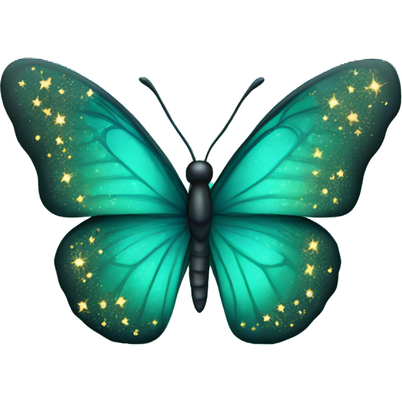 Teal butterfly with sparkles