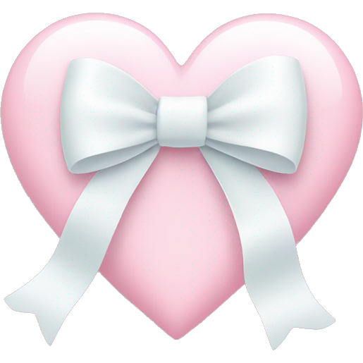 Pastel pink heart with white bow
