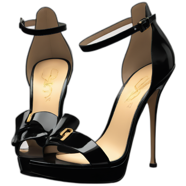YSL TRIBUTE heels SANDAL black PATENT LEATHER