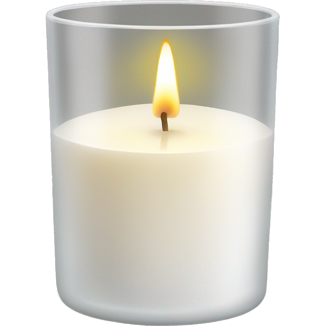 White scented candle in a glass