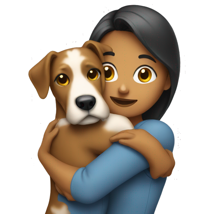 Woman hugging a dog