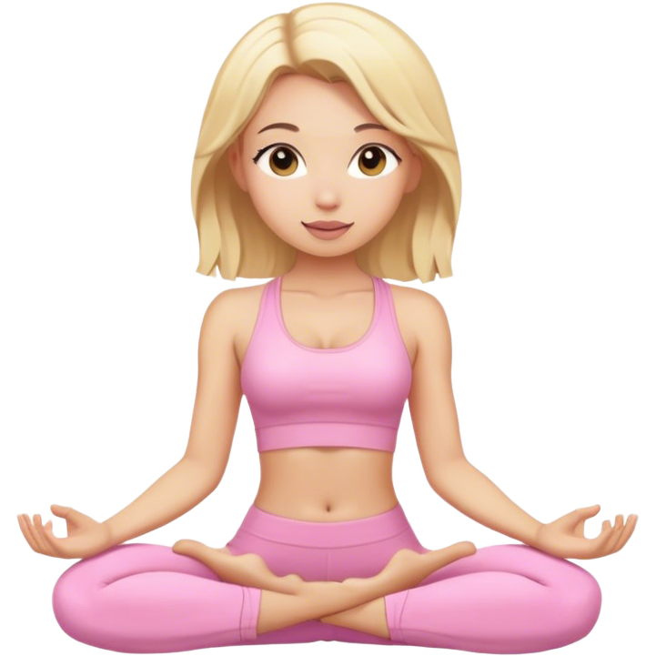 Blonde yoga girl light pink clothes n