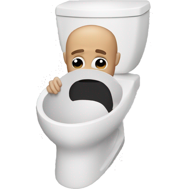 Man sticking his head out of a toilet